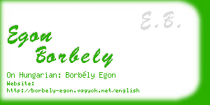 egon borbely business card